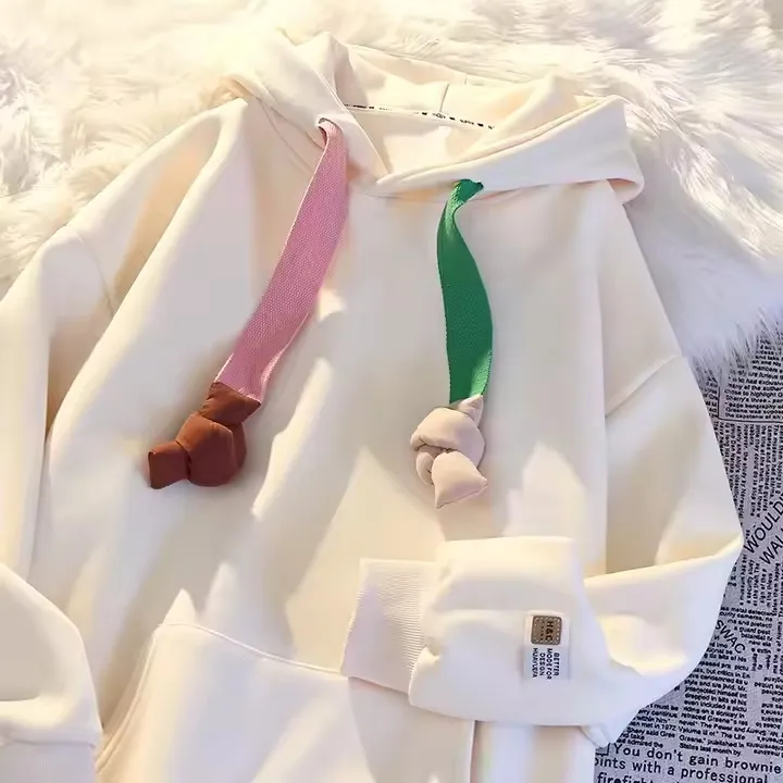 Super Soft Plus Sweat à capuche mignon en polaire pour adolescentes femmes couleur unie pull surdimensionné Long